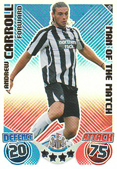 Andy Carroll Newcastle United 2010/11 Topps Match Attax Man of the Match #419